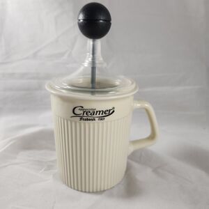 Manual Milk Frother Cappuccino Creamer by Frabosk Italy Frothing Mug Ceramic